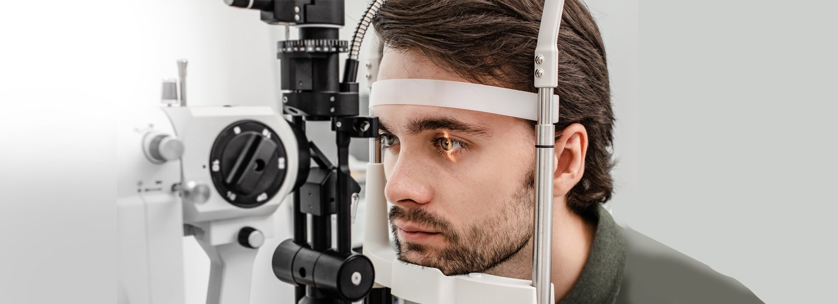 young man during eye exam in Livonia